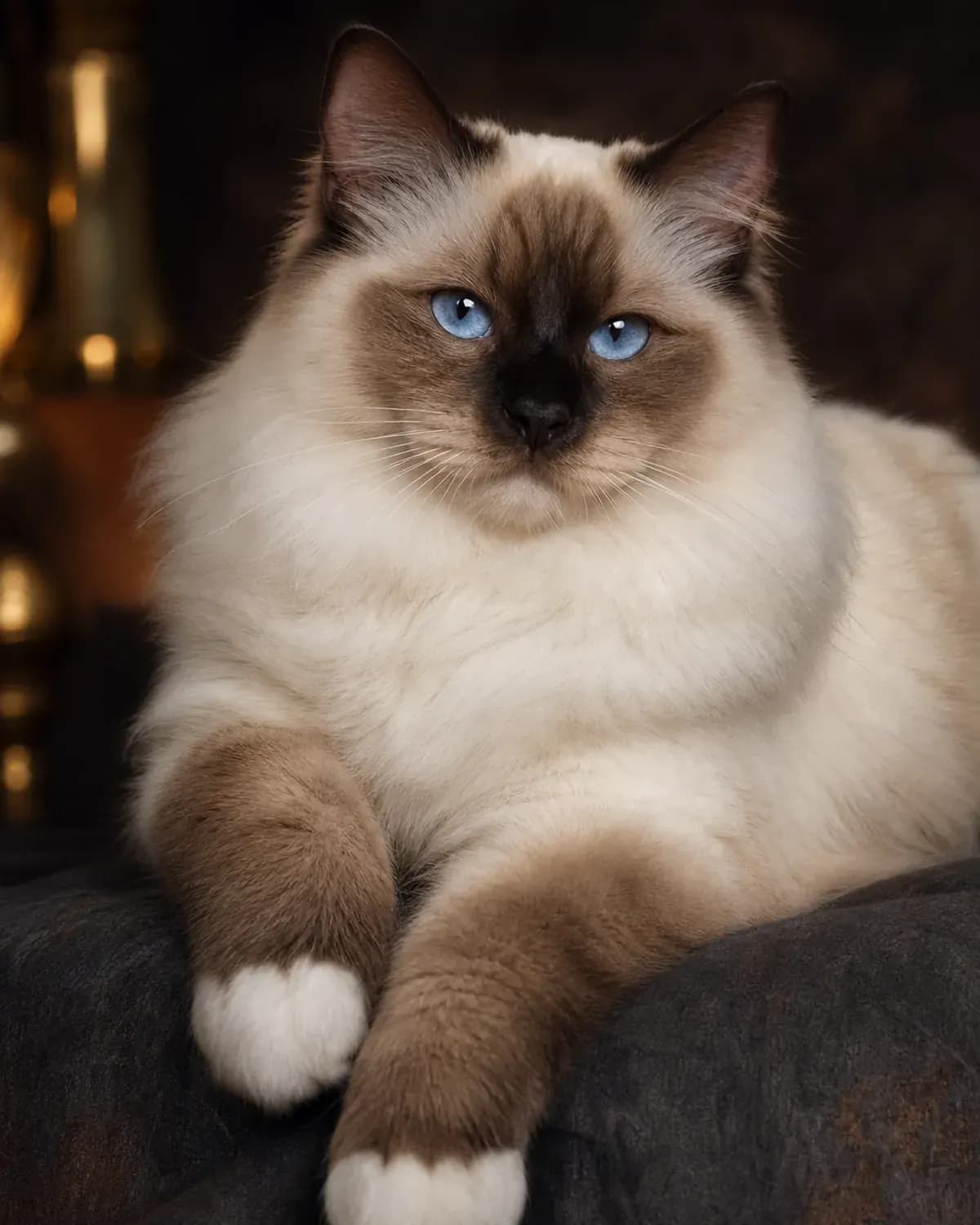 Ragdoll cat in a premium studio portrait